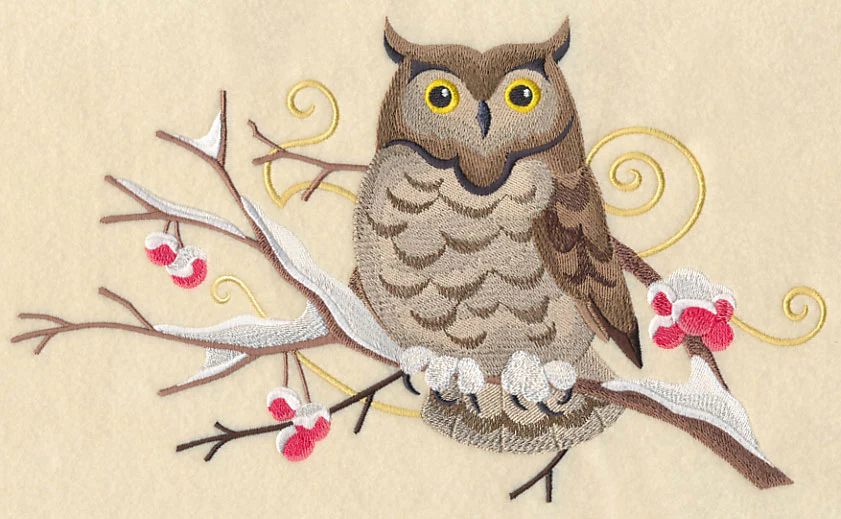 Owl and Winter Branch Spray - Image 5