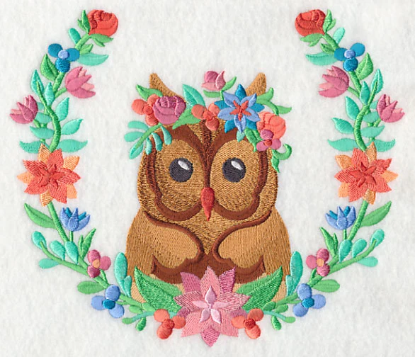 Owl with Floral Laurel - Image 4