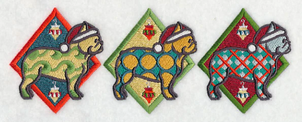 Patterned French Bulldog Triptych - Image 3
