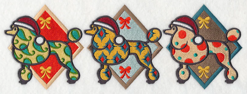 Patterned Poodle Triptych