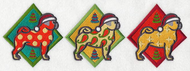 Patterned Pug Triptych - Image 3