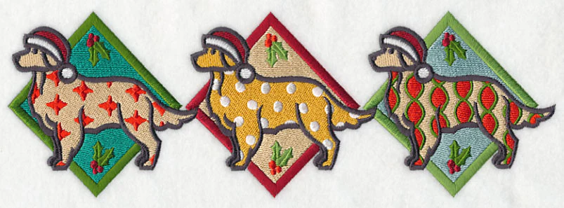 Patterned Retriever Triptych