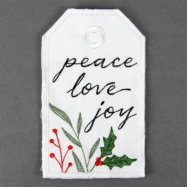 Peace Love Joy Tag (In-the-Hoop) - Image 2