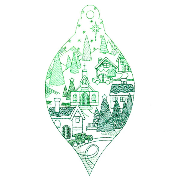 Peaceful Village Ornament Scene - Image 3