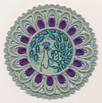 Peacock Fabric Doily (Lace) - Image 2