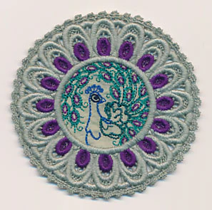 Peacock Fabric Doily (Lace) - Image 3