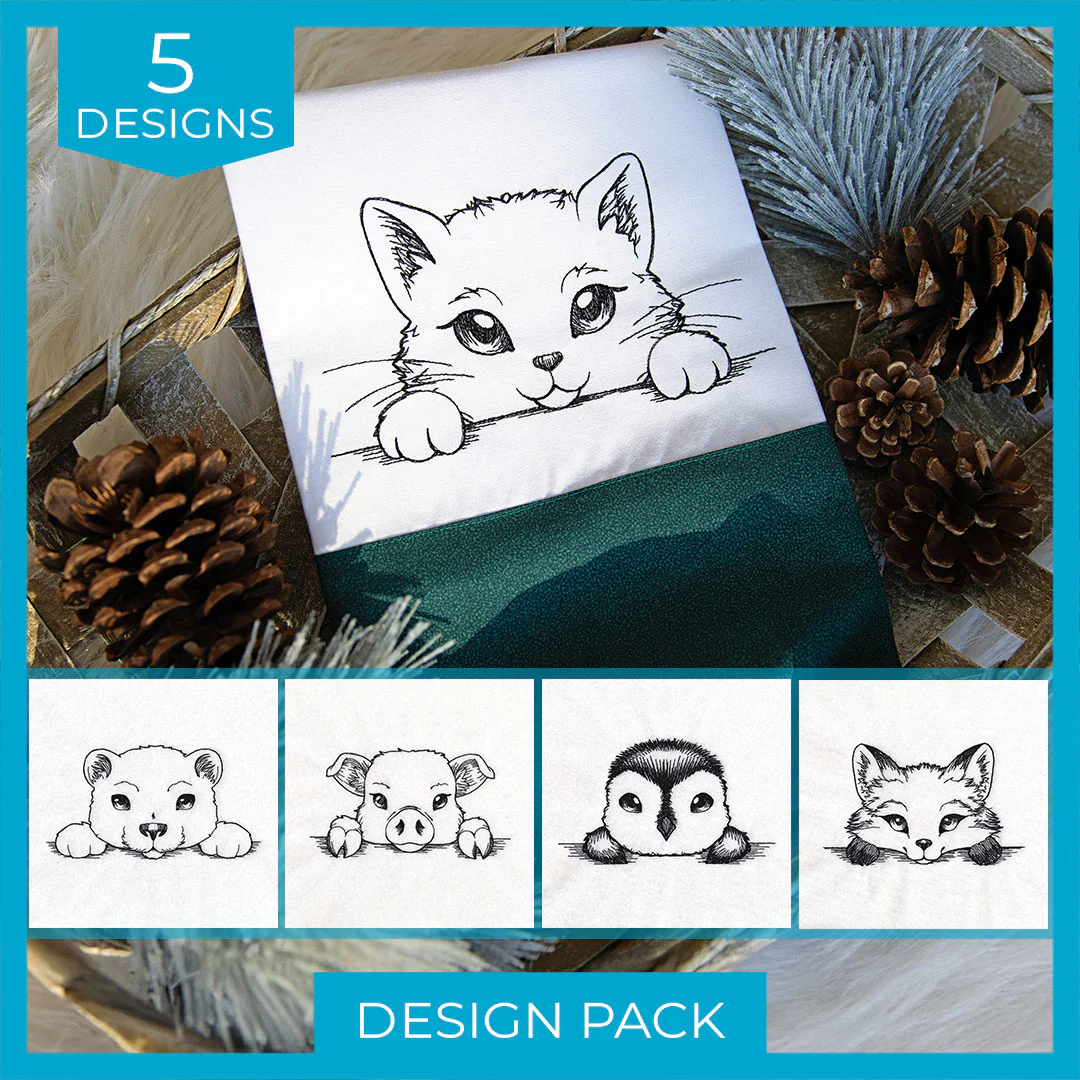 Peeking Animal Sketches Design Pack - Image 4