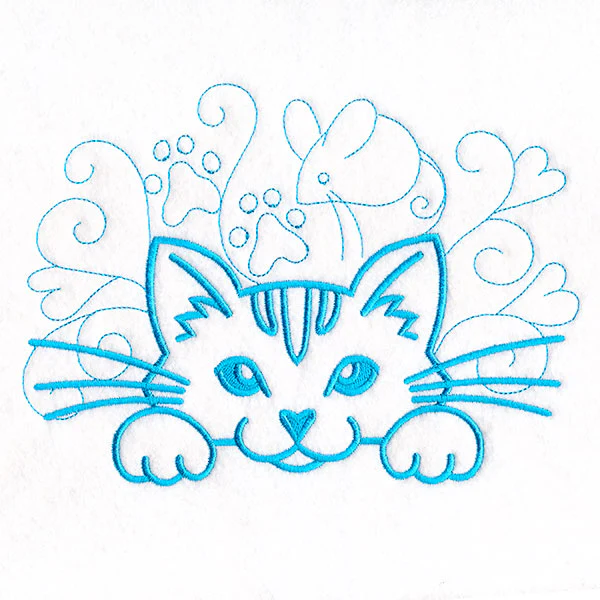 Peeking Doodle Cat