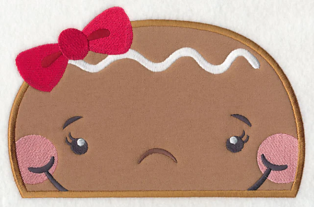Peeking Gingerbread Girl (Applique) - Image 4