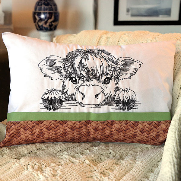 Peeking Highland Cow Sketch - Image 6