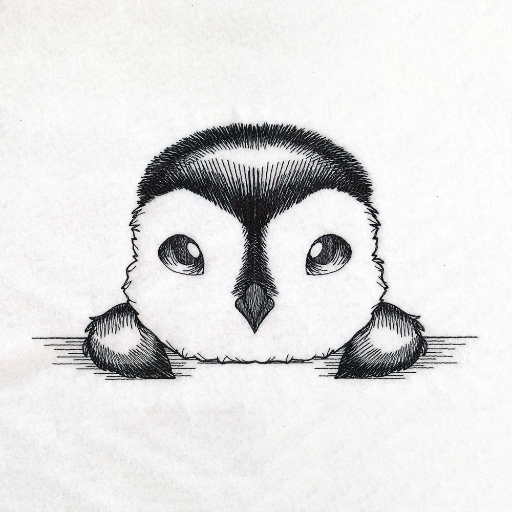 Peeking Penguin Sketch