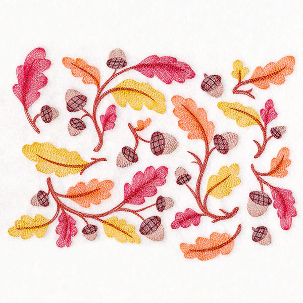 Perfectly Repeatable Autumn Acorns and Leaves - Image 4