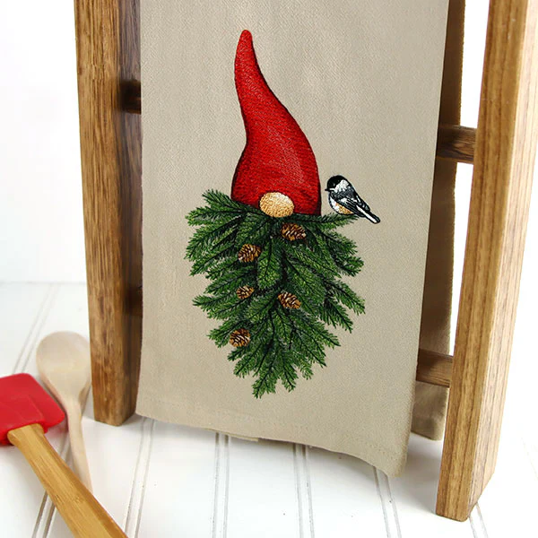 Pine Bough Beard Gnome & Chickadee - Image 2