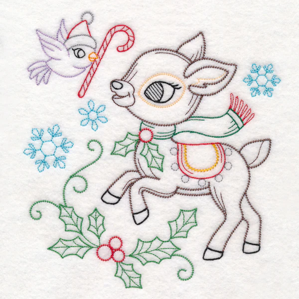 Playful Christmas Deer (Vintage) - Image 2