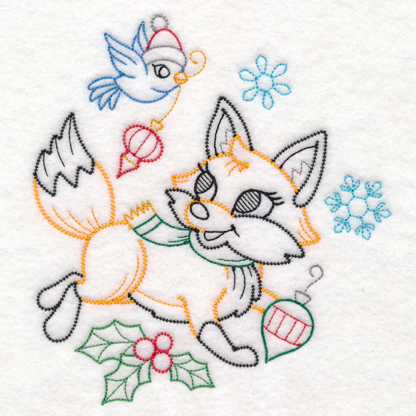 Playful Christmas Fox (Vintage) - Image 3