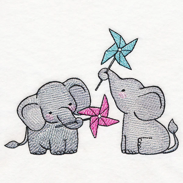 Playful Pinwheel Elephants - Image 2
