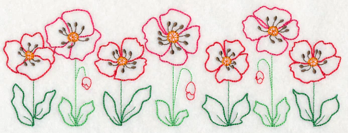 Playful Poppy Border (Vintage) - Image 2