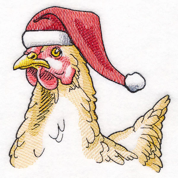 Plucky Christmas Chicken in Santa Hat - Image 4