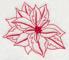 Poinsettia 5 (Redwork) - Image 3