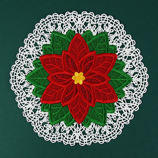 Poinsettia Doily (Battenburg Lace) - Image 5