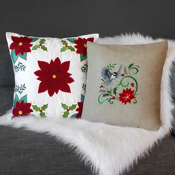 Poinsettia Pillow Corner (Heirloom Applique) - Image 10