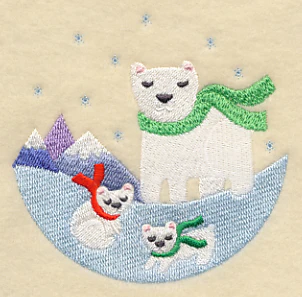 Polar Bear and Cubs Scene - Image 5
