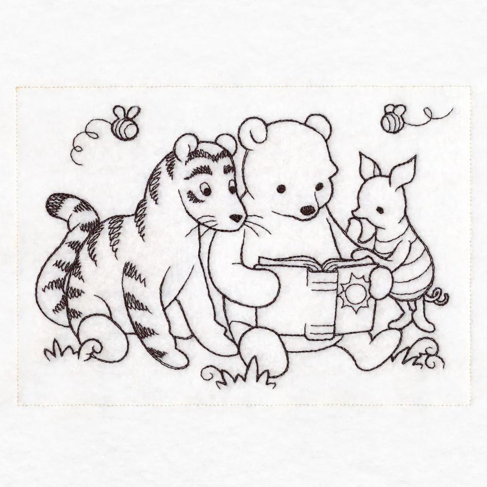 Pooh Bear Reading Sketch - Image 4
