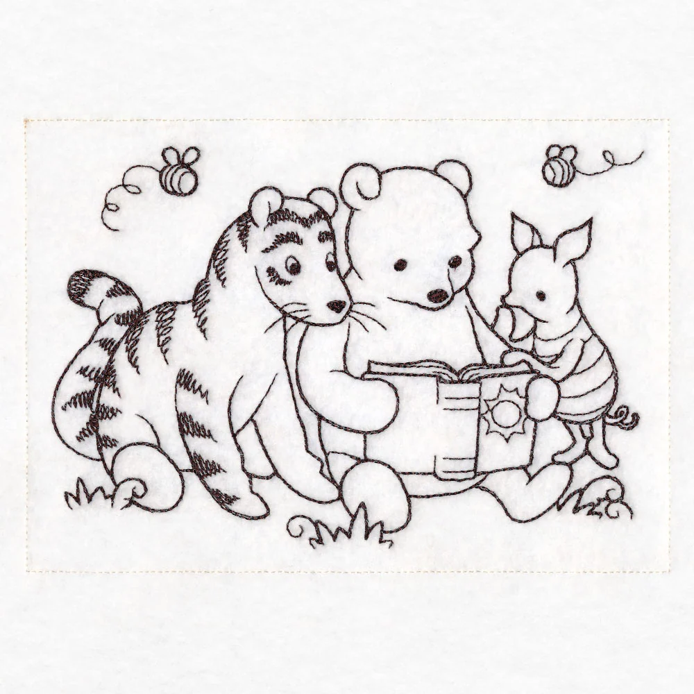 Pooh Bear Reading Sketch - Image 5