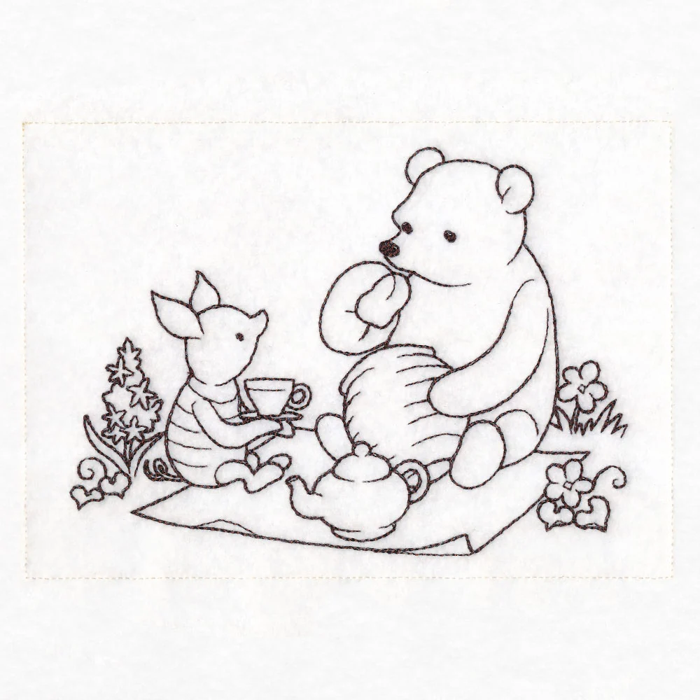 Pooh Bear Tea Party Sketch - Image 3