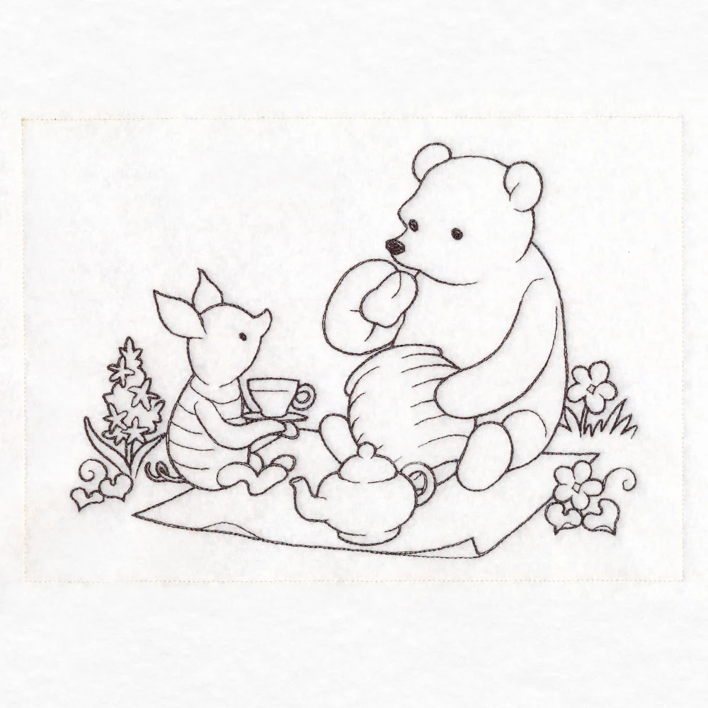 Pooh Bear Tea Party Sketch - Image 4