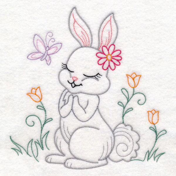 Praying Woodland Pals - Bunny (Vintage) - Image 2