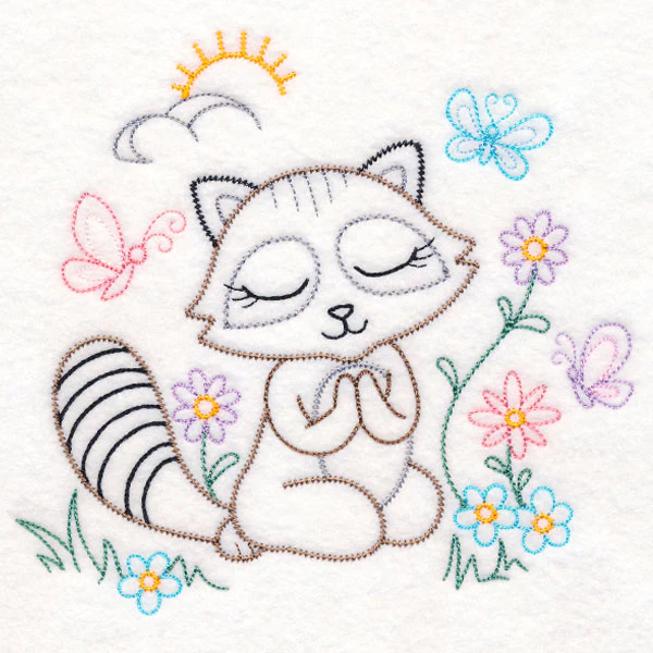 Praying Woodland Pals - Raccoon (Vintage) - Image 3