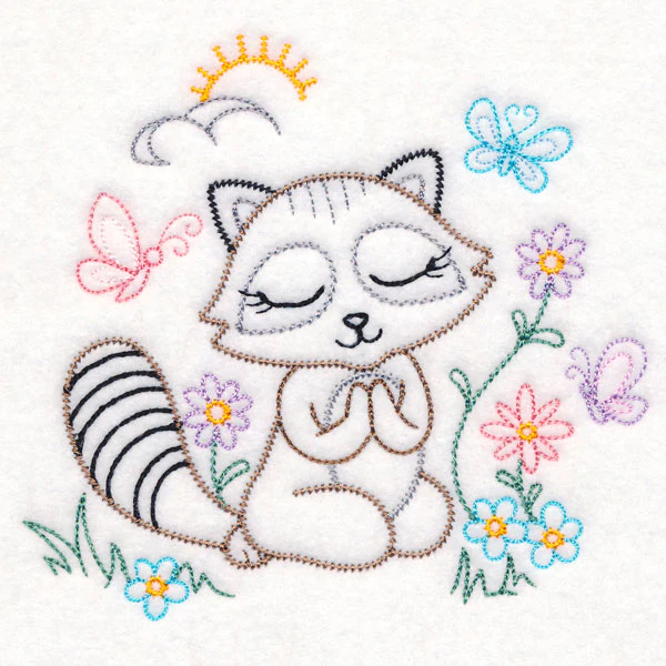 Praying Woodland Pals - Raccoon (Vintage) - Image 4