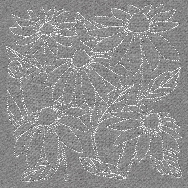 Pretty Petals Quilting Square - Coneflowers (Double Run) - Image 3