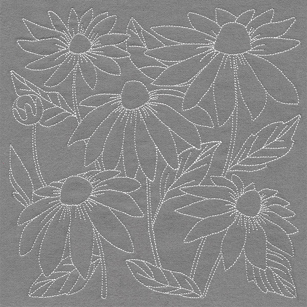 Pretty Petals Quilting Square - Coneflowers (Double Run) - Image 6