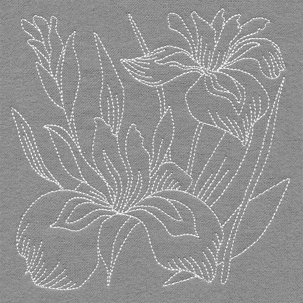 Pretty Petals Quilting Square - Irises (Double Run) - Image 4