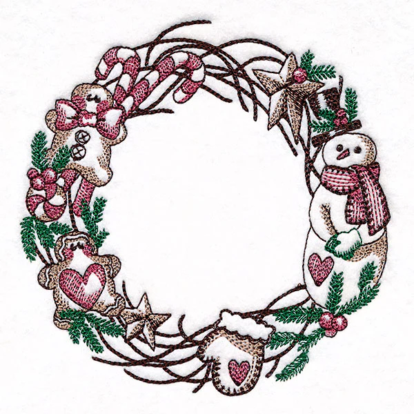 Primitive Christmas Notions Wreath - Image 7