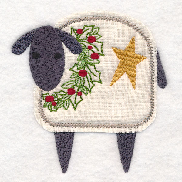 Primitive Christmas Sheep (Crafty Cut Applique) - Image 3