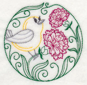 Prothonotary Warbler and Carnations (Vintage) - Image 5