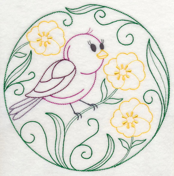 Purple Finch and Buttercups (Vintage) - Image 6