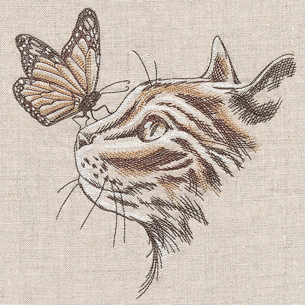 Purr-fectly Poised Monarch & Kitten - Image 3