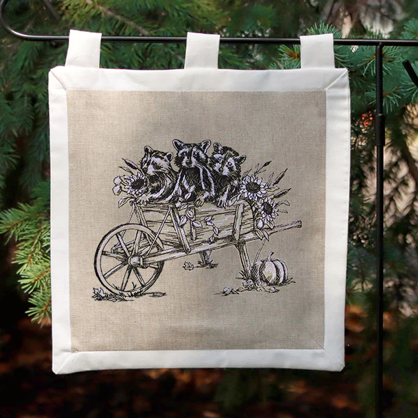 Raccoons in a Wheelbarrow Etching - Image 8