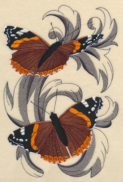Red Admiral Butterflies with Baroque Background - Image 5
