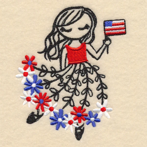 Red, White, & Bloom Ballerina - Image 3