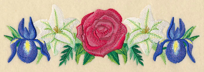 Red White & Bloom Border in Watercolor - Image 2