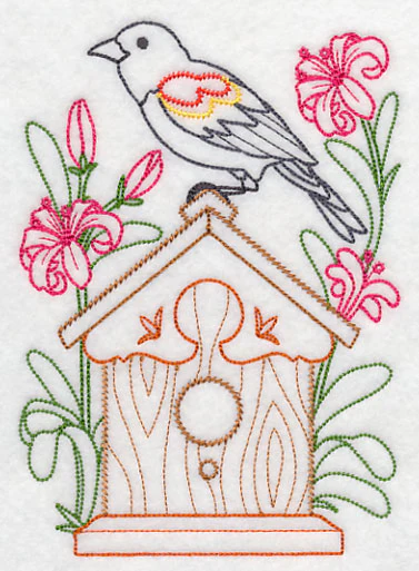 Red-winged Blackbird and Nerines (Vintage) - Image 2