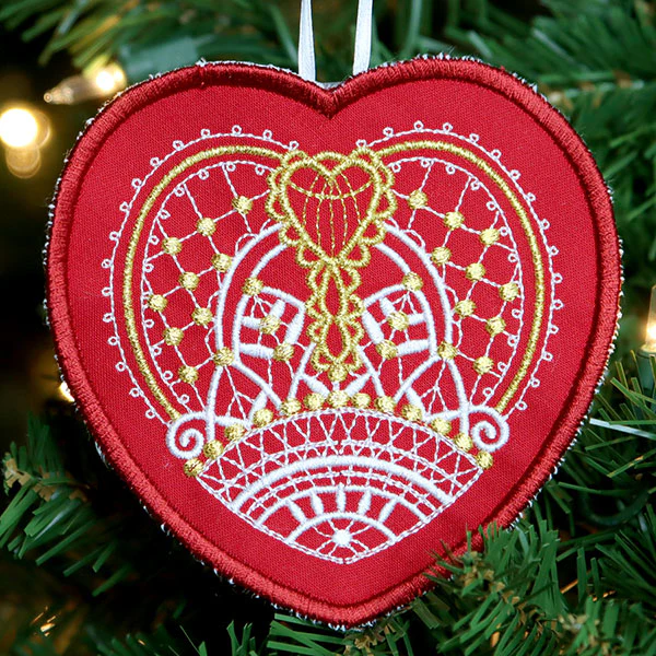 Regal Renaissance Heart Ornament (In-the-Hoop) - Image 3