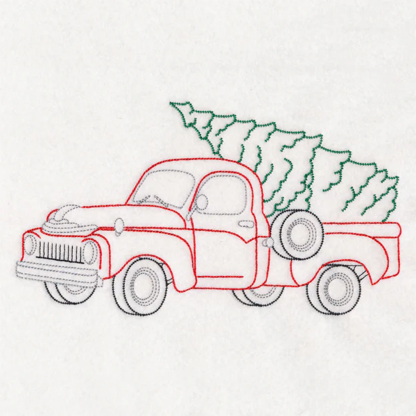 Retro Christmas Truck (Vintage) - Image 2