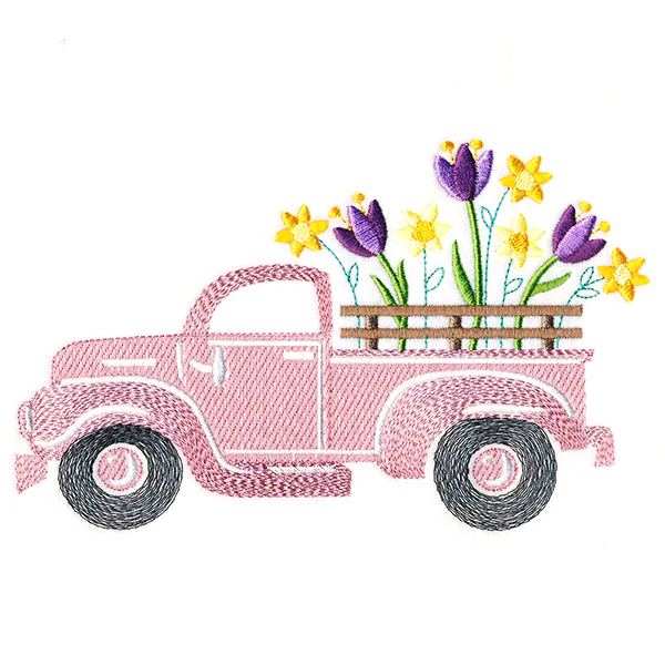 Retro Crocus Flower Truck - Image 3