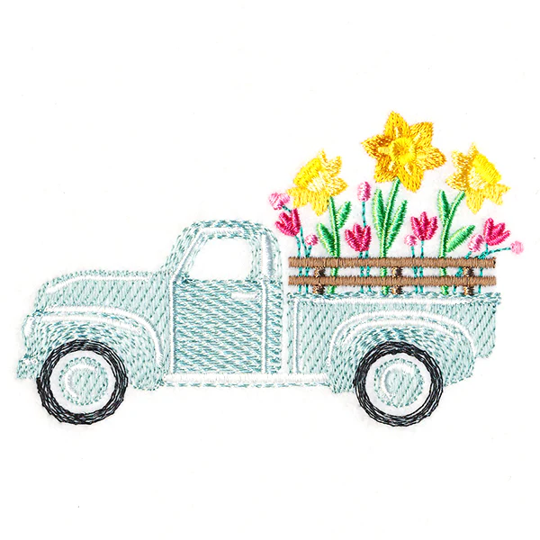 Retro Daffodil Flower Truck - Image 4